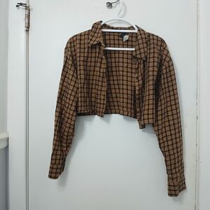 H&M Checkered Brown Crop Top
